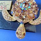 Isabella Adams Gold topaz Sea Turtle Swarovski Crystal