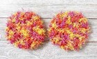 Handmade Crochet Kitchen Reusable Dish Scrubbies Sponge Zesty Pink 3 Inch 2pc