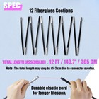Betus Fiberglass Tent Poles Replacement - Pre-assembled Black Tent Pole 12ft