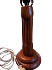 Vintage Mid Century Danish Modern Sculptural Wood Table Lamp Retro 1960 s Nice 