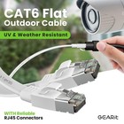 Ethernet Cable Cat 6 Indoor   Outdoor Flat Rj45 Network Internet Cable White