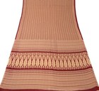 Sushila Vintage Maroon Beige Saree Pure Cotton Printed Paisley Soft Craft Fabric