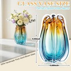 Hand Blown Glass Vase For Flowers  9 45  Unique Murano Style Art Glass Vase     