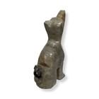 Hand-carved Onyx Howling Wolf Figurine 2 25    Gray Stone Animal Totem Sculpture