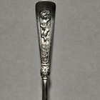 Antique 1847 Rogers Bros Souvenir Baby Spoon Woman On Handle Silverplated Rare 