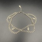 Vintage Avon Sh Silver Tone Layered Chain Anklet Spiral Dangle Charms 8 5-11 