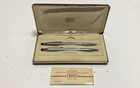 Cross Pen And Pencil Set Chrome Silver Tone Writing Instruments With Case
