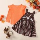 Girl s Toddler Girl Thanksgiving Outfit Set  orange-2 Brown  4-5t 