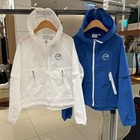Malbon Golf Women s Lightweight Nylon Hooded Jacket White Blue Size S-l