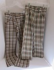 Vtg 1970s Toughskins Jeans By Sears Plaid Flare Boys Pants Size 10 Sz 12 Slim