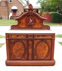 Victorian Marble Top Buffet Server Sideboard W carved Birds