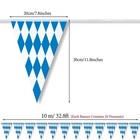 Oktoberfest Bavarian Check Flag  131 Feet  4 Packs  Blue   White  Blue white