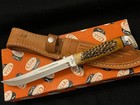 Vintage Case Xx Usa Thick 2nd Cut Stag Transition 516-5 Fixed Blade Knife boxnew
