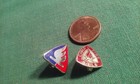 Vintage Sterling  camp Fire Girls  Award Shield Pin Badge Red Enamel   Extra Pin