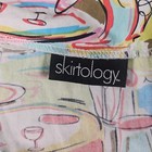 Vtg 90s Y2k Skirt Woman M Graphic Aop Print Villa City Eatery Wearable Art Boho