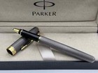 Perfect Grey Grid Parker Sonnet Rollerball Pens Fine Nib Black Ink With Box