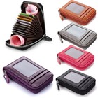 Men Wallet Leather Credit Card Holder Rfid Blocking Zipper Thin Pocket Id Window