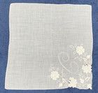 4 Vintage Monogram C Hankies Floral Madeira Linen White Lot