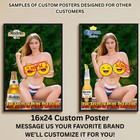 Sexy Pinup Girl Custom Alcohol Poster Any Beer Whiskey Tequila Vodka Brand   338