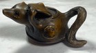 Japanese Netsuke - Transforming Tanuki Motif - Boxwood - Bunbuku Chagama Style