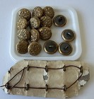 Lot X 23 Ornate Antique Early 1900   s Goldtone Metal   Glass Buttons