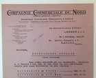 1922 Compagnie Commerciale Du Nord Great Britain Limited Letterhead French