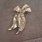 Vintage Art Deco Sterling Silver Marcasite Feather Brooch - Fanned Leaf Estate
