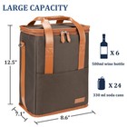 Wine Carrier Tote Bag Insulated 6 Bottle Cooler Carrying Case For Travel Picnic