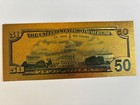24k Gold Plated Foil   50 Dollar Bill Banknote Collectable Money