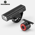 Rockbros Headlight And Taillight Combination Bike Front Rear Light Set Usb-c Led