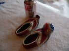 Original Vintage  Antique  Native American Leather Child Shoes Moccasin
