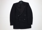 Vtg 60s 70s Streetwear Mens 40l Heavy Wool 2 Piece Double Breasted Suit Black Us