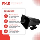 Pyle 6  Portable Pa Horn Speaker For Indoor outdoor Use  50w Peak Power  Black