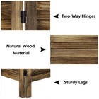 6 Panel Wood Room Divider Folding Privacy Screen Louvered Partition Wall Brown