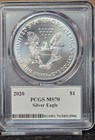 2020 American Silver Eagle Pcgs Ms70 Premier Label 1 Of 2000
