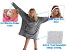 Soft Sweatshirt Hoodie Sherpa Fleece Blanket Large Pocket Reversible Seen On Tv