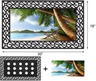 Rubber Welcome Door Mat  Decorative Indoor Outdoor Doormat Non Slip Entrance Rug
