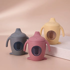 Color Kids 1pcs Silicone Penguin Sippy Cup Transparent Baby Water Bottle Bpa Fre