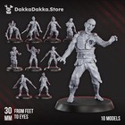 Pandemic Zombies Squad Of 10 Preassembled Unpainted Resin Miniatures