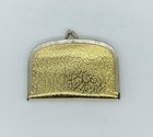 Vintage Embossed Gold Vinyl Mini Travel Sewing Kit Purse Size Wallet Style