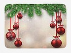  Christmas Bath Mat  Xmas Traditional Winter Season Theme Fir Twigs And 