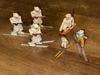 6 Vintage Lead Skiers Barclay Manoil  786 German French Made Ski Troops Figures