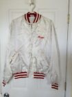 Vintage Coke Classic Coca Cola White Lightweight Satin Jacket Adult L Maggie