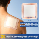 Dimora 20 Count Silicone Super Absorbent Wound Dressing 6  X 6  - Large Adhesive
