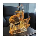 Acrylic Elephant Statue Mother And Baby African Elephant Figurine With Trunk    