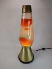 Vintage 70s Lava Lamp Lite Starlight Orange Wax Gold Base Works Light Wear 102