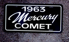 1963 Mercury Comet  License Plate Tag 63 Merc Sub Compact