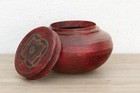 Antique Red Floral Burmese Vessel