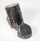 English Vintage Sterling Silver Miniature Spice Tower Box Castle 1979