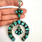 Navajo Naja Pendant Turquoise 4 5in Big Squash Blossom Signed Smith Native Amer